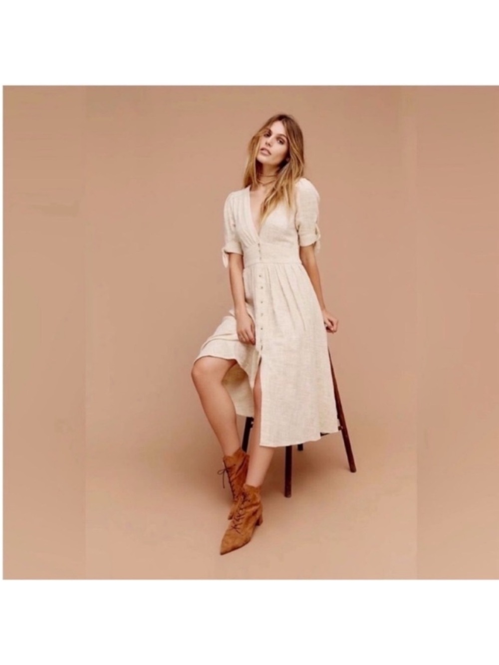 Free People Love Of My Life Cotton Midi Dress Size Medium
